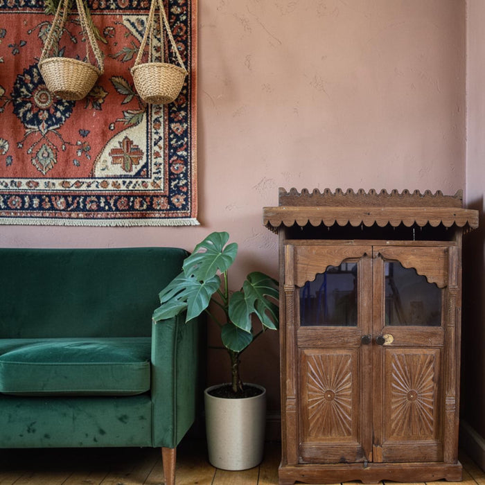 Vintage Wooden Indian Cupboard Cabinet