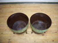 Pair of Vintage Dolly Tub Planets on Iron Stands
