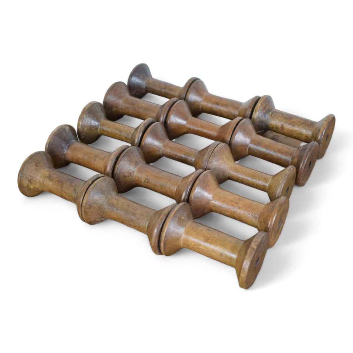 Set of 10 Vintage Wooden Bobbins Bobbin Reels