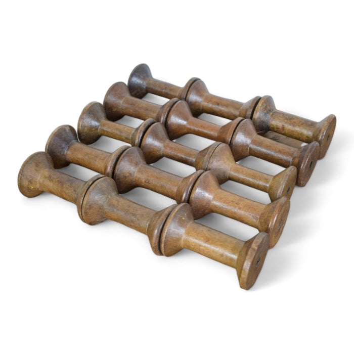 Set of 10 Vintage Wooden Bobbins Bobbin Reels