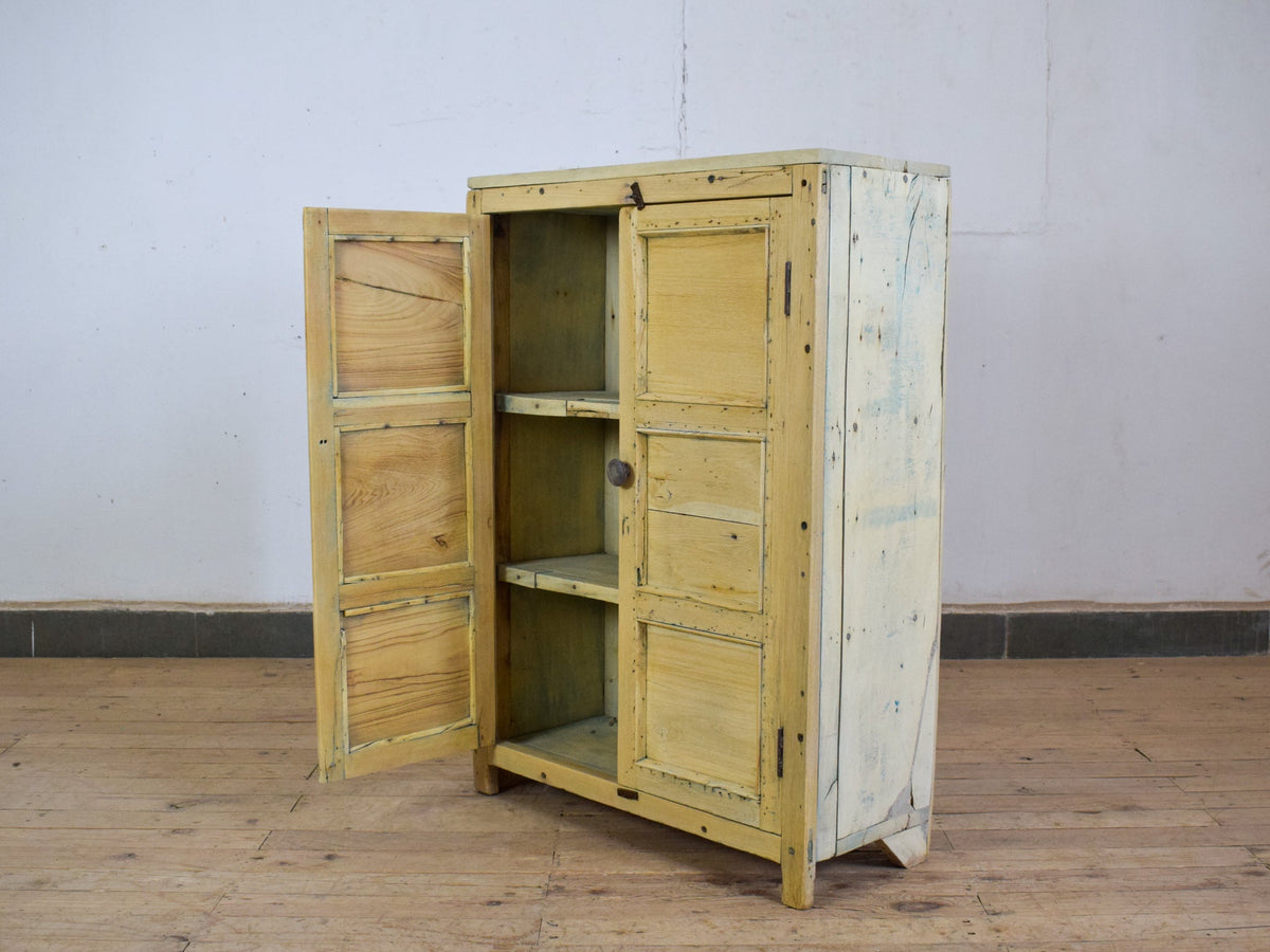 Vintage Rustic Bleached Kitchen Bathroom Cupboard Cabinet Storage