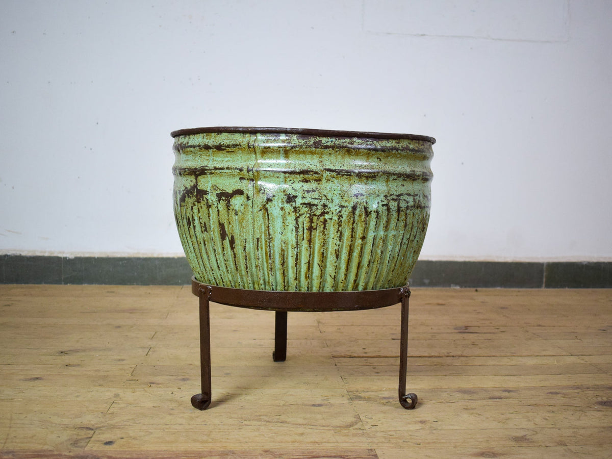 Pair of Vintage Dolly Tub Planets on Iron Stands