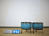 Pair of Vintage Dolly Tub Planets on Iron Stands