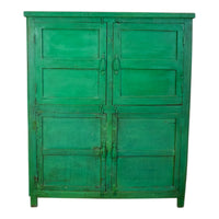 Vintage Worn Painted Rustic Cupboard Cabinet