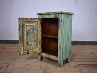Vintage Reclaimed Carved Wood Pair of Bed Side Cabinet Cupboard
