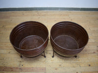 Pair of Vintage Dolly Tub Planets on Iron Stands