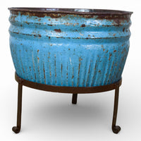 Pair of Vintage Dolly Tub Planets on Iron Stands