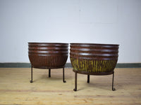 Pair of Vintage Dolly Tub Planets on Iron Stands
