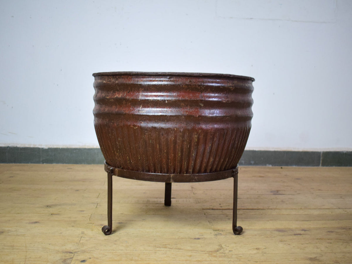 Pair of Vintage Dolly Tub Planets on Iron Stands