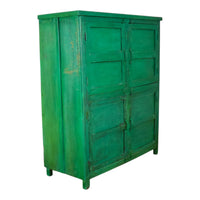 Vintage Worn Painted Rustic Cupboard Cabinet