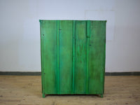 Vintage Worn Painted Rustic Cupboard Cabinet