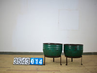 Pair of Vintage Dolly Tub Planets on Iron Stands