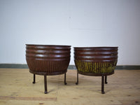 Pair of Vintage Dolly Tub Planets on Iron Stands