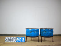 Pair of Vintage Dolly Tub Planets on Iron Stands