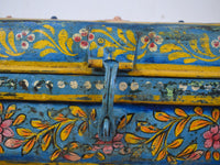 Vintage Indian Hand Painted Metal Travel Trunk Chest