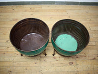 Pair of Vintage Dolly Tub Planets on Iron Stands