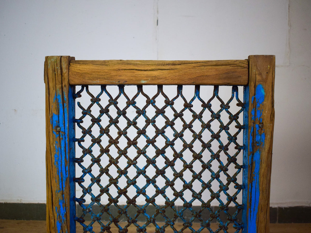 Vintage Wooden Iron Metal Indian Jali Window Frame