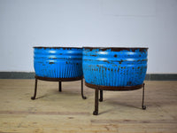Pair of Vintage Dolly Tub Planets on Iron Stands