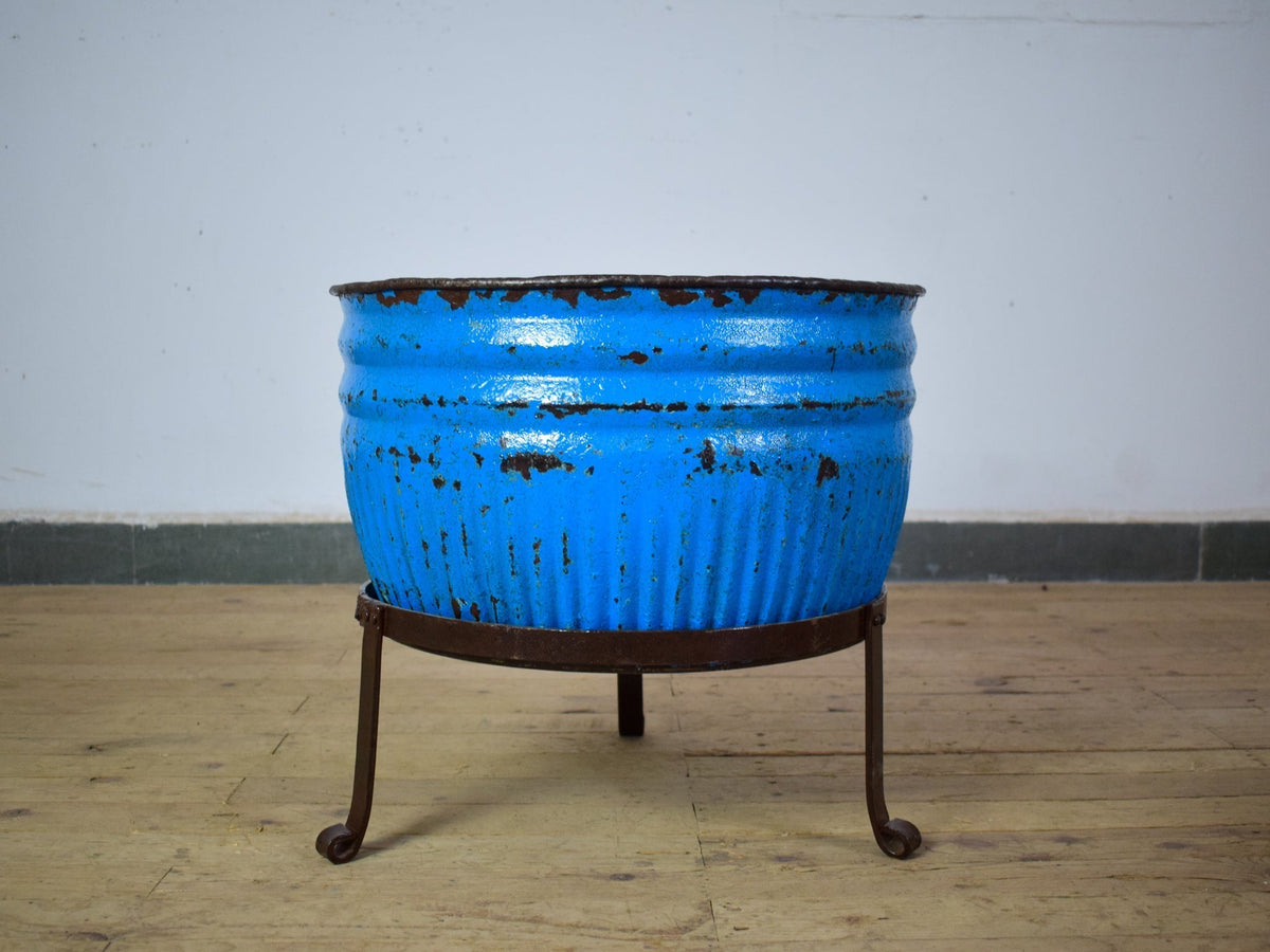 Pair of Vintage Dolly Tub Planets on Iron Stands