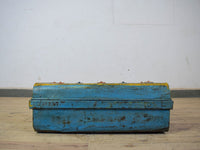 Vintage Indian Hand Painted Metal Travel Trunk Chest