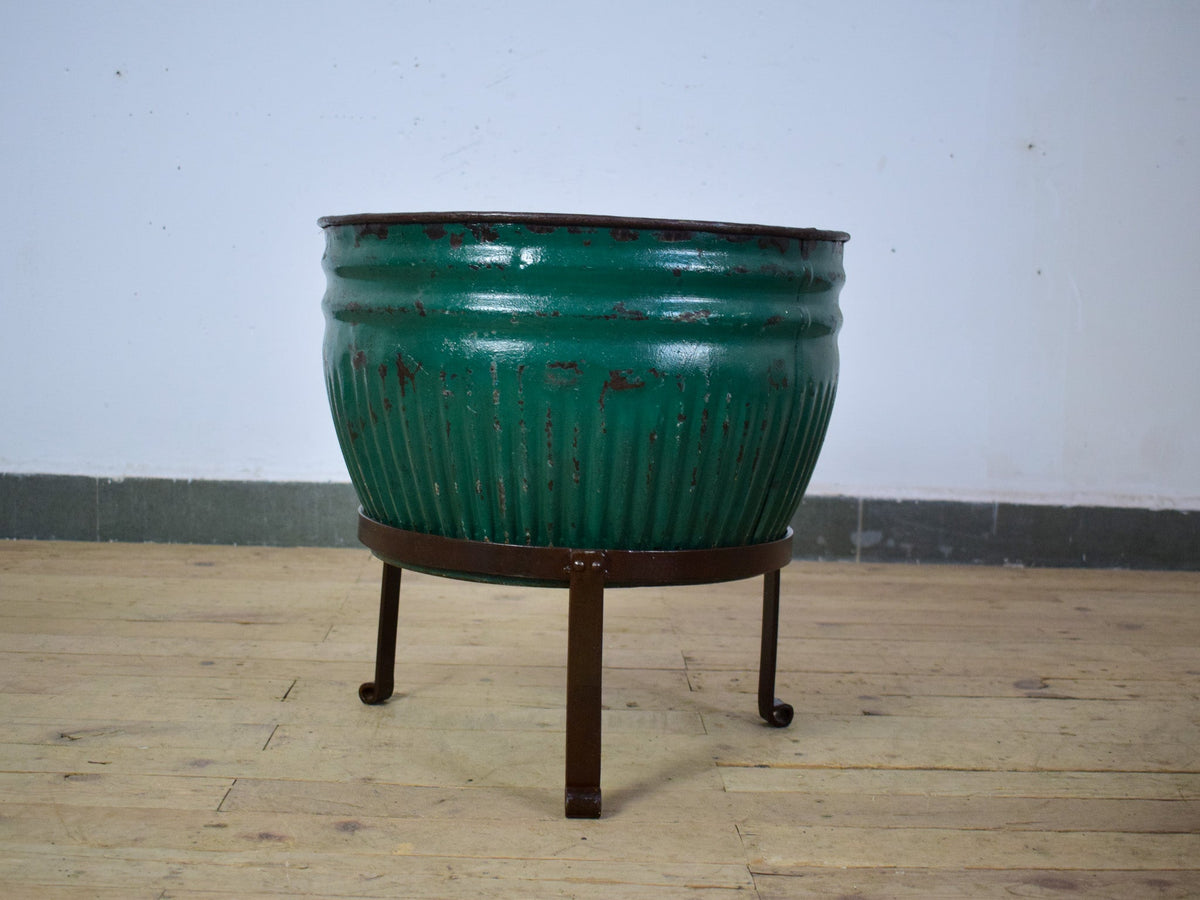 Pair of Vintage Dolly Tub Planets on Iron Stands
