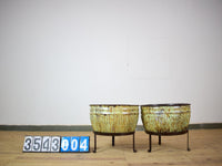 Pair of Vintage Dolly Tub Planets on Iron Stands