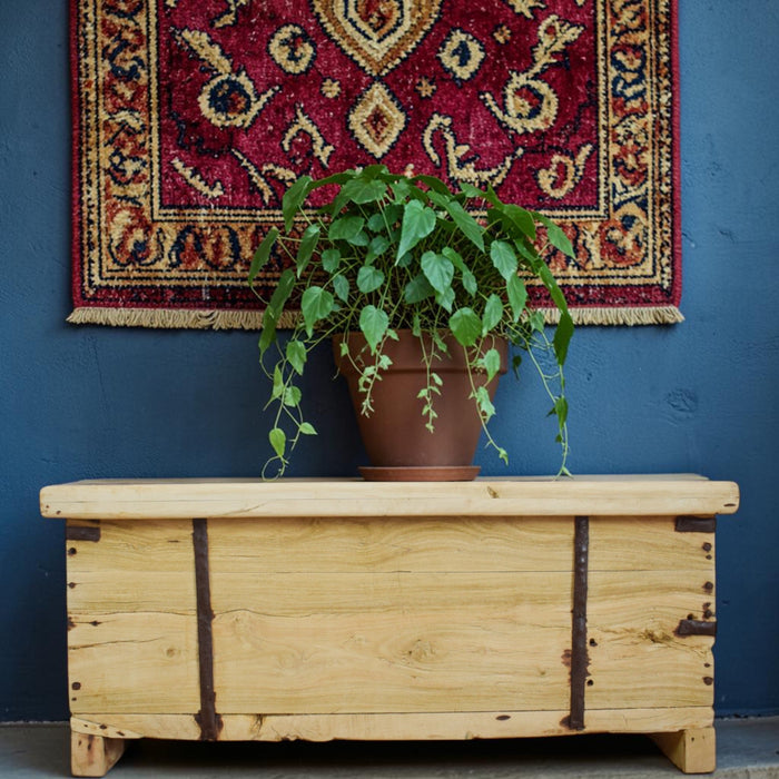 Vintage Rustic Wooden Chest Box Coffee Table