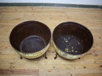 Pair of Vintage Dolly Tub Planets on Iron Stands