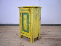 Vintage Reclaimed Carved Wood Pair of Bed Side Cabinet Cupboard