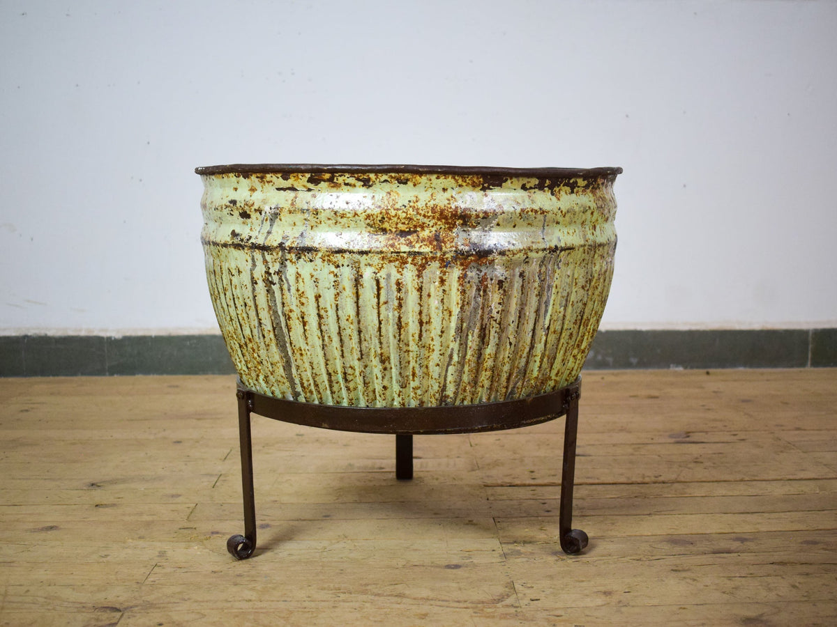 Pair of Vintage Dolly Tub Planets on Iron Stands