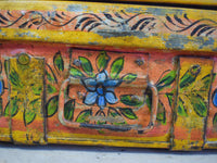 Vintage Indian Hand Painted Metal Travel Trunk Chest