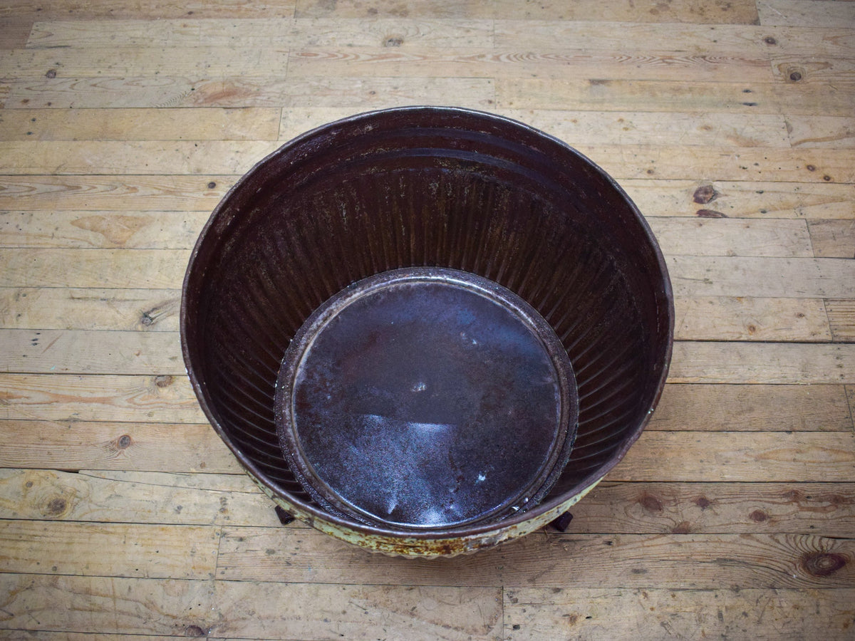 Pair of Vintage Dolly Tub Planets on Iron Stands