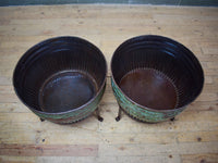 Pair of Vintage Dolly Tub Planets on Iron Stands