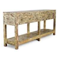 Vintage Solid Wood Rustic Sideboard Cupboard Drawers