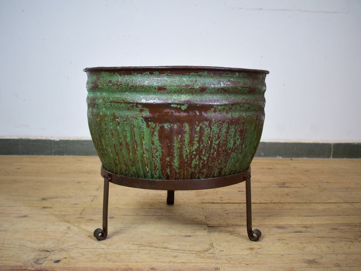 Pair of Vintage Dolly Tub Planets on Iron Stands