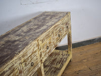 Vintage Solid Wood Rustic Sideboard Cupboard Drawers