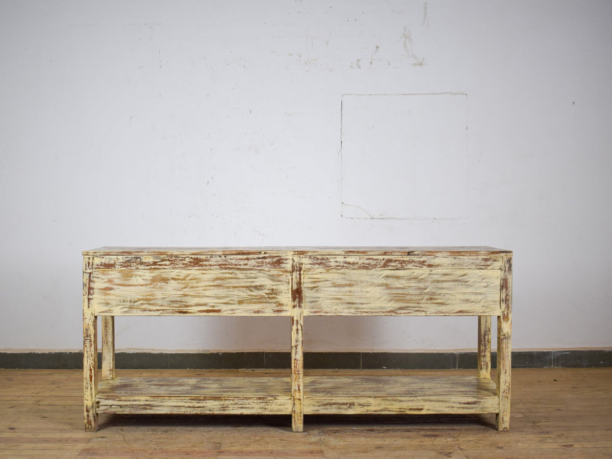 Vintage Solid Wood Rustic Sideboard Cupboard Drawers