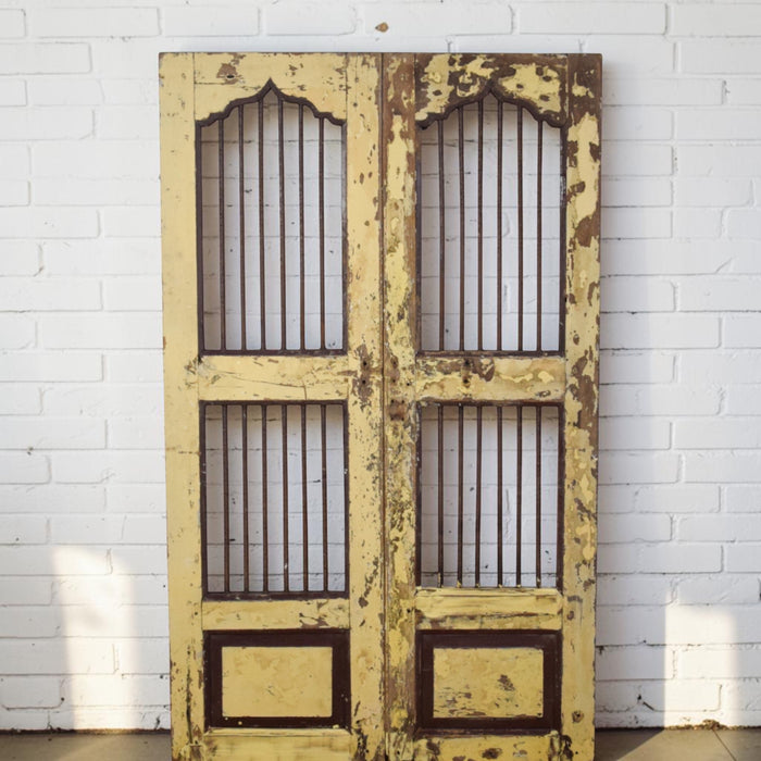 Pair of Antique Vintage Indian Doors Shutters