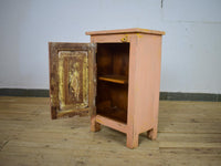 Vintage Reclaimed Carved Wood Pair of Bed Side Cabinet Cupboard