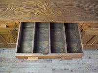 Large Vintage School Teak Science Lab Sideboard Cabinet Kitchen Island