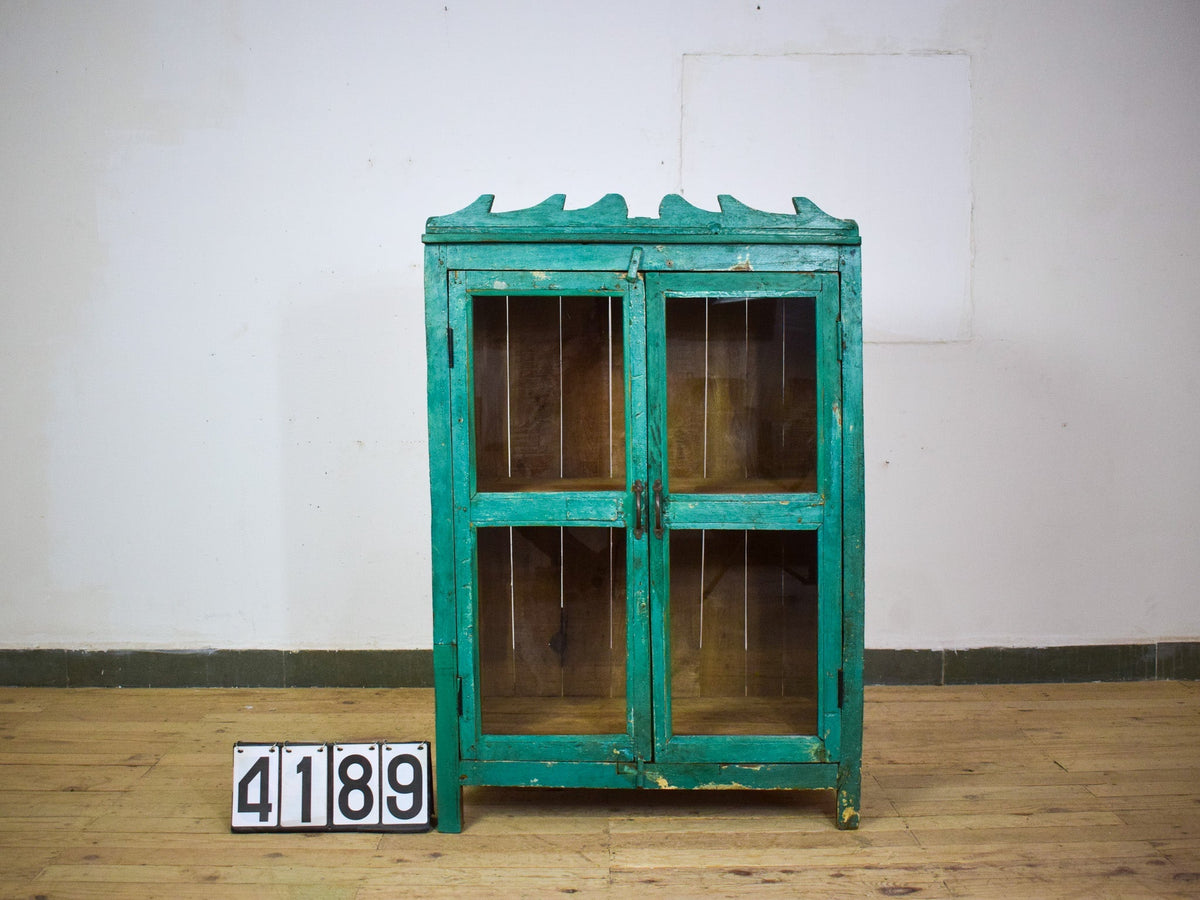 Vintage Rustic Painted Wooden Cupboard Cabinet