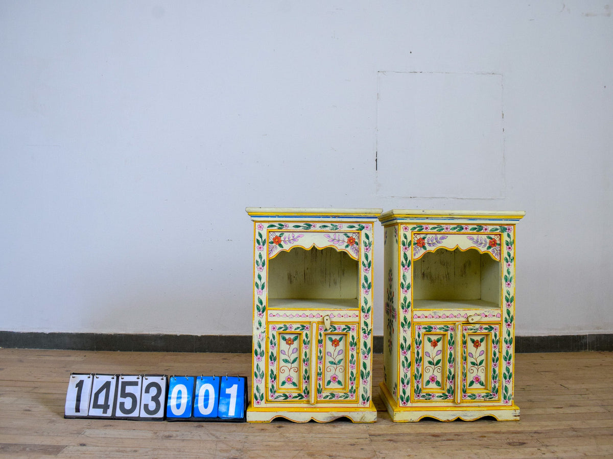 Hand Painted Reclaimed Bedside Cabinet Cupboard