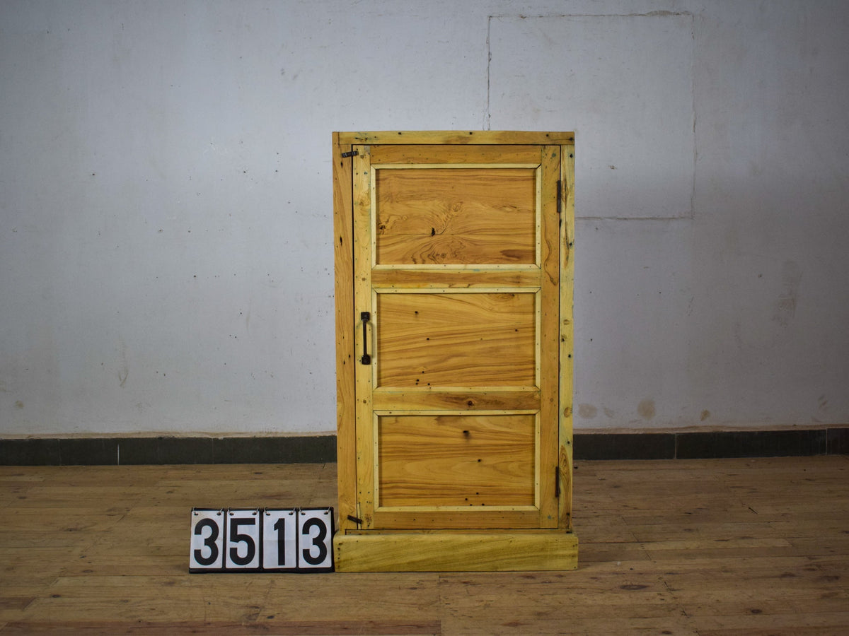 Vintage Rustic Bleached Wood Cupboard Cabinet Storage