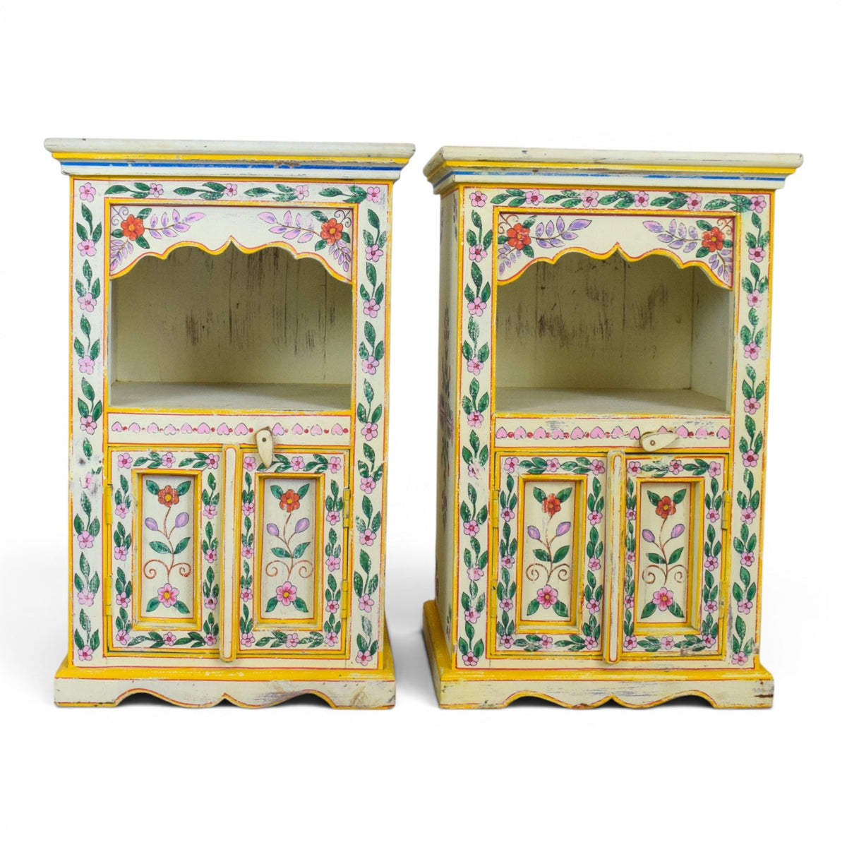 Hand Painted Reclaimed Bedside Cabinet Cupboard