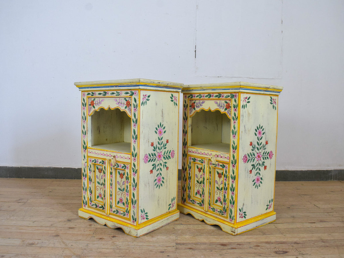 Hand Painted Reclaimed Bedside Cabinet Cupboard