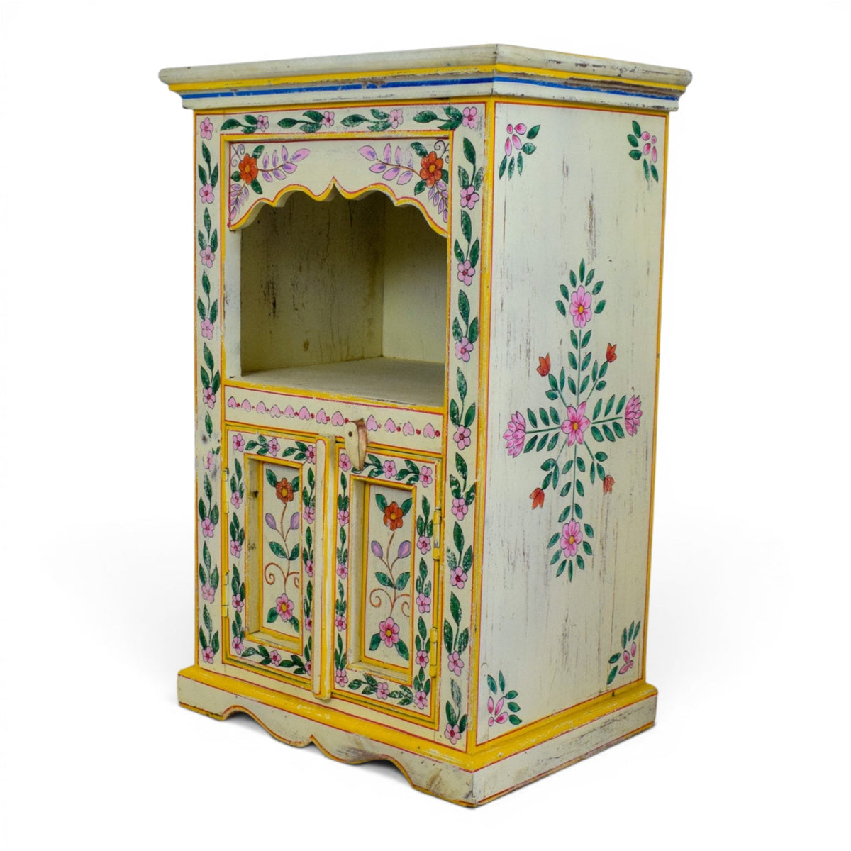 Hand Painted Reclaimed Bedside Cabinet Cupboard