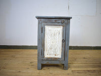 Vintage Reclaimed Carved Wood Pair of Bed Side Cabinet Cupboard