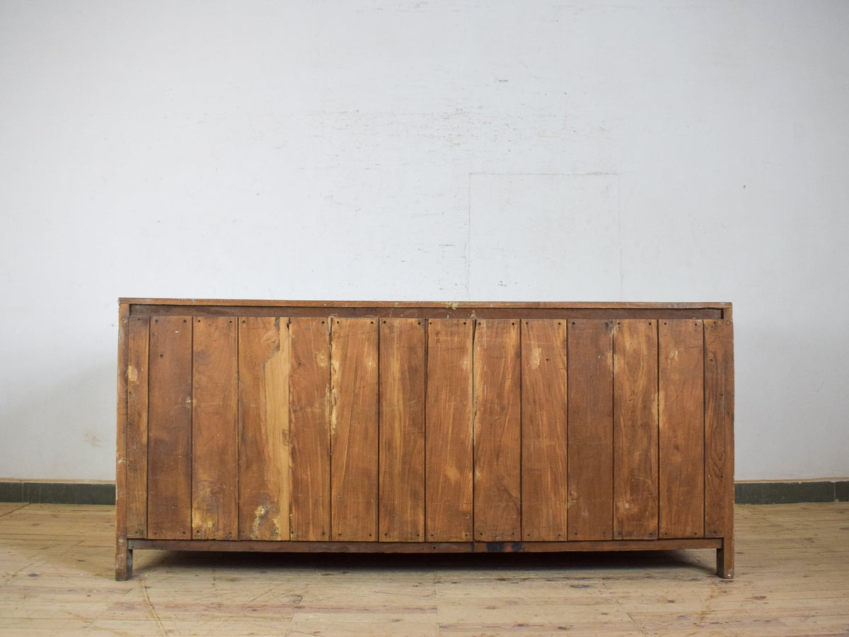 Large Vintage School Teak Science Lab Sideboard Cabinet Kitchen Island