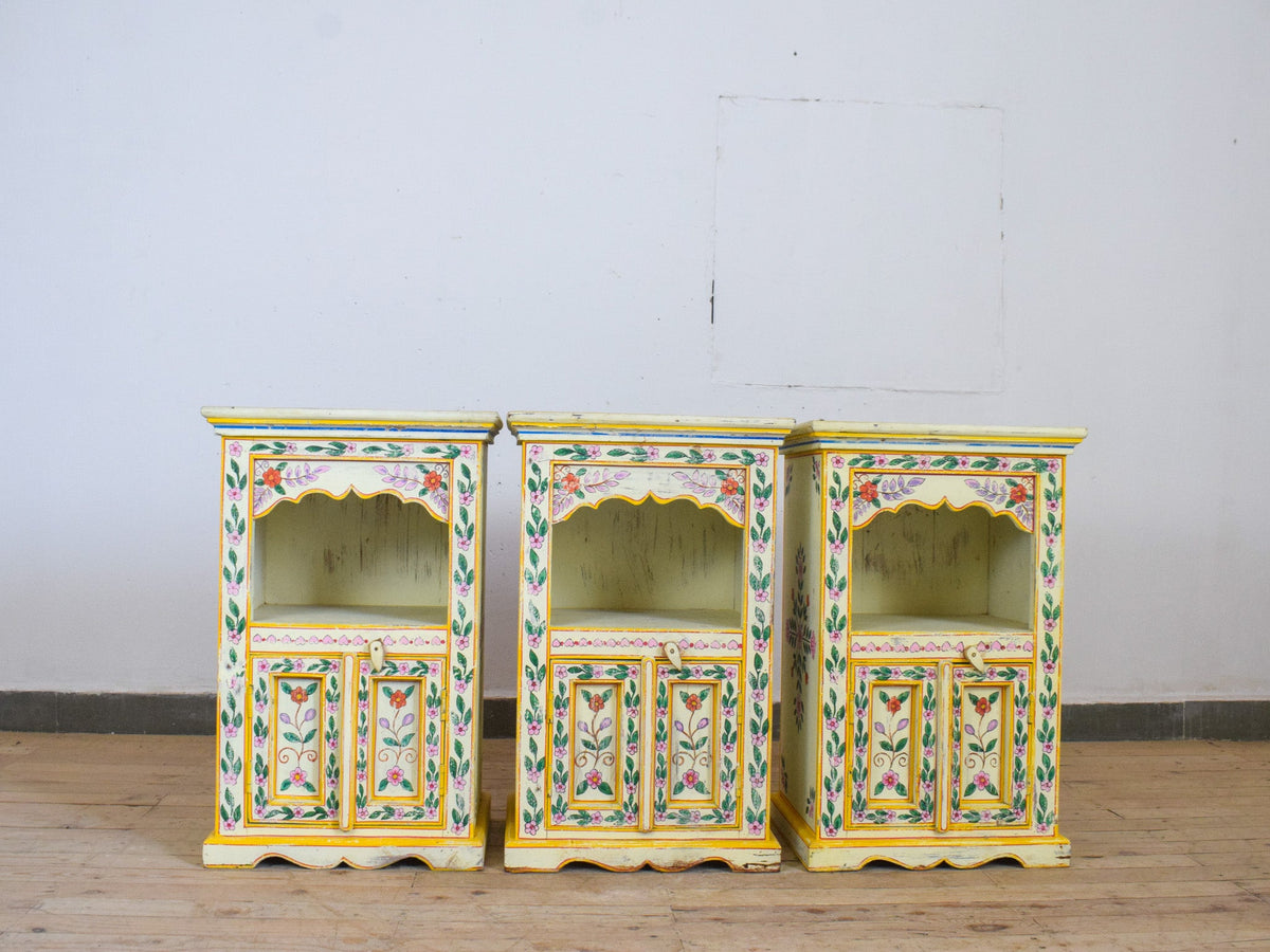 Hand Painted Reclaimed Bedside Cabinet Cupboard