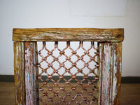 Vintage Wooden Iron Metal Indian Jali Window Frame